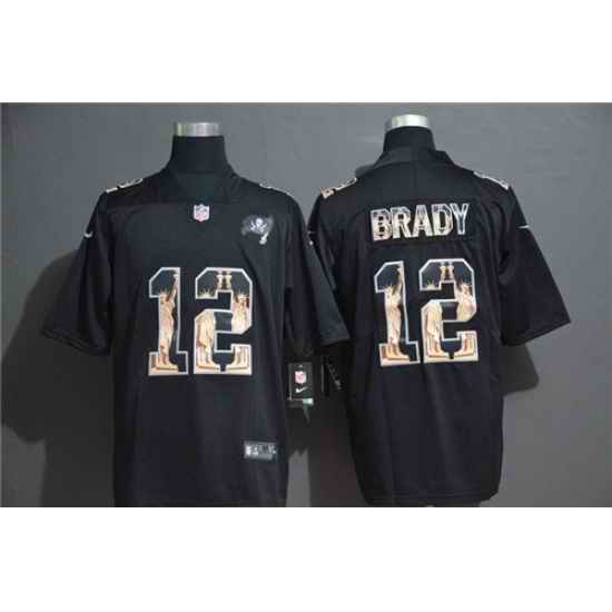 Buccaneers 12 Tom Brady Black Statue Of Liberty Limited Jersey
